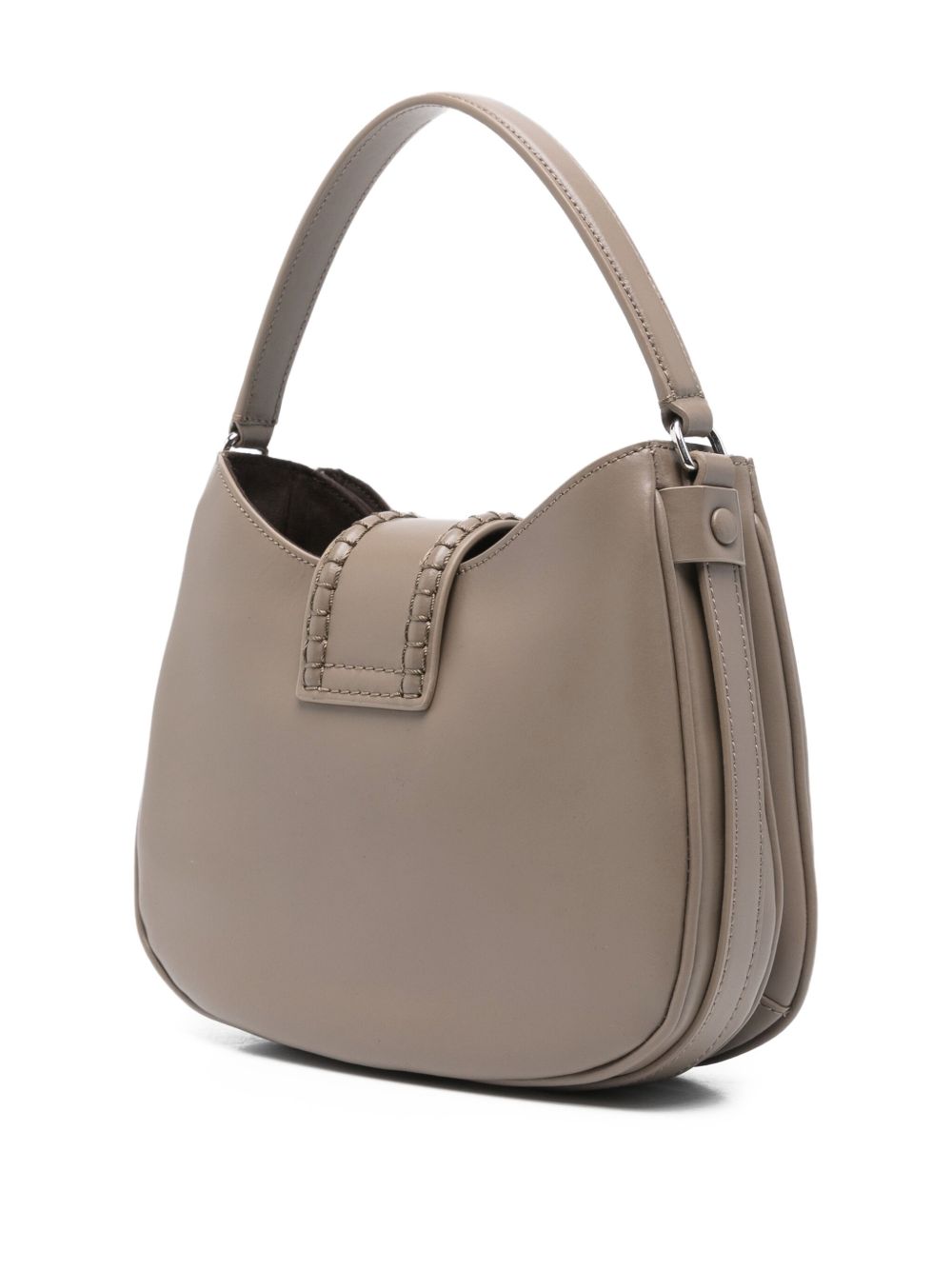 Emporio Armani Small Leather Shoulder Bag in Dove Grey