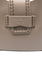 Emporio Armani Small Leather Shoulder Bag in Dove Grey