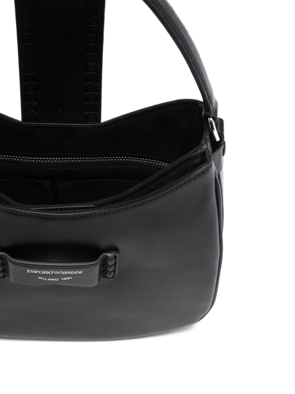 Emporio Armani Braided Leather Tote Bag Black