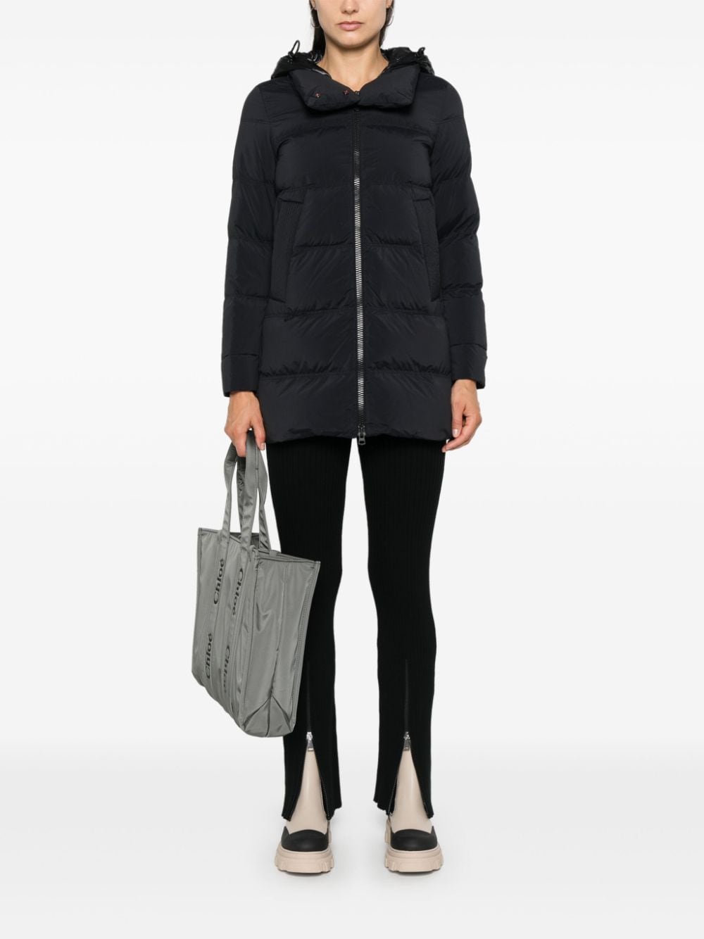 Peuterey Padded Water-Resistant Hooded Coat Black Black