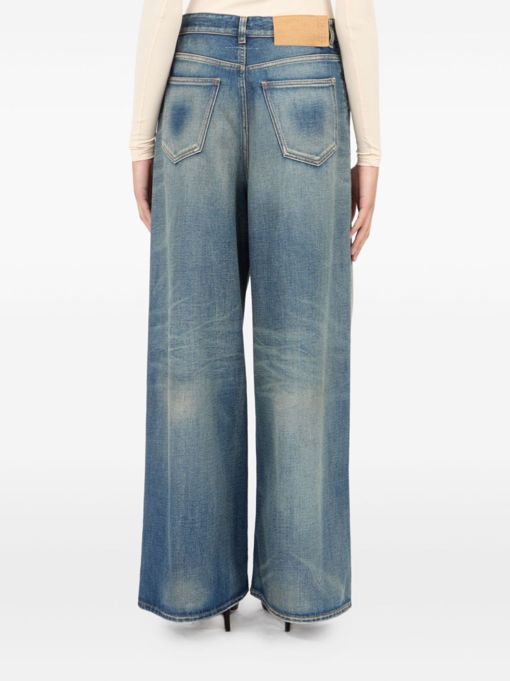 MM6 Maison Margiela Wide-leg denim Jeans Clear Blue