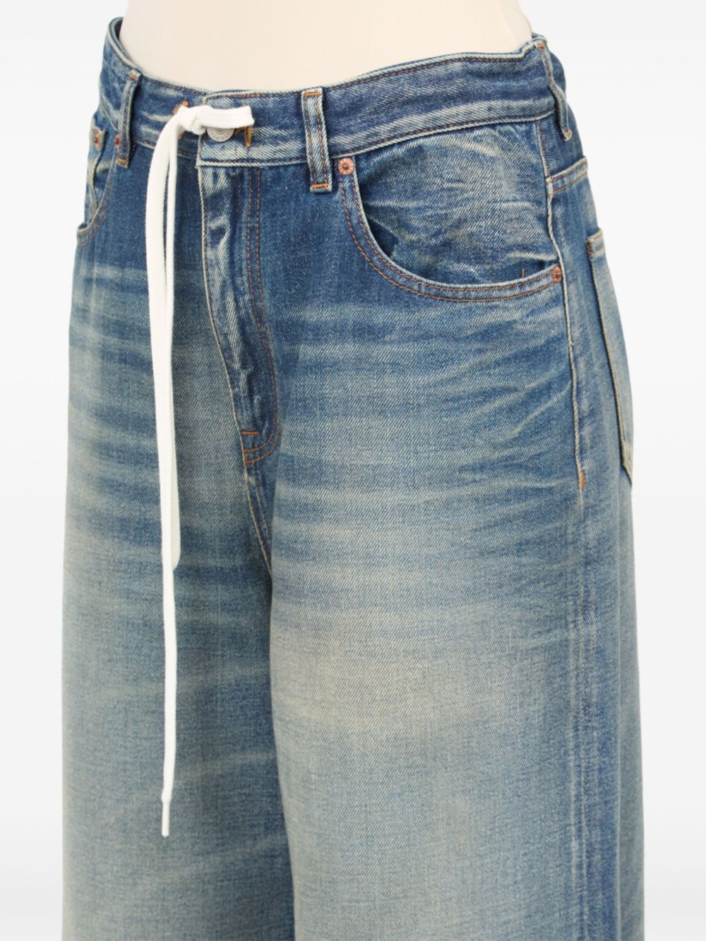 MM6 Maison Margiela Wide-leg denim Jeans Clear Blue
