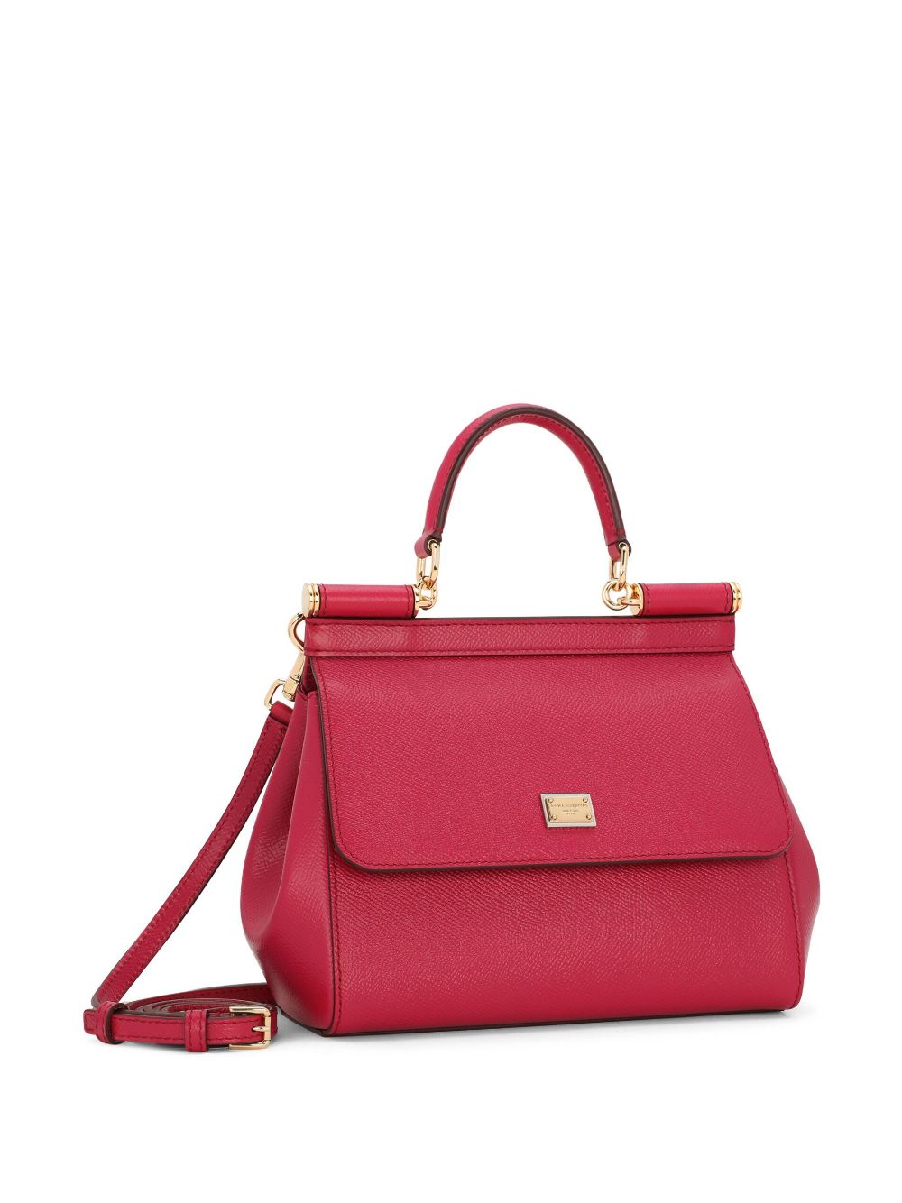 Dolce & Gabbana Medium Sicily Leather Handbag Fuchsia