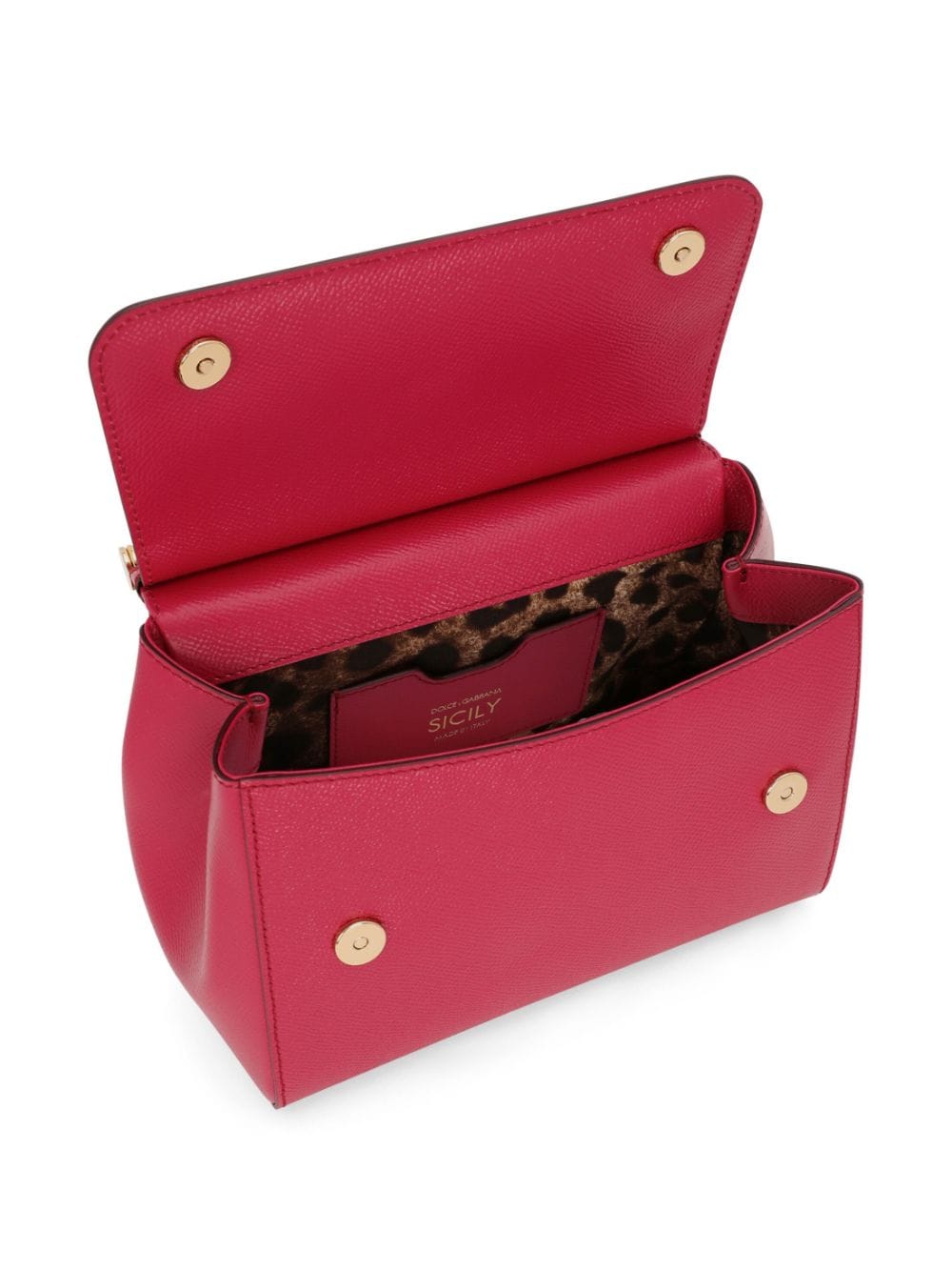 Dolce & Gabbana Medium Sicily Leather Handbag Fuchsia