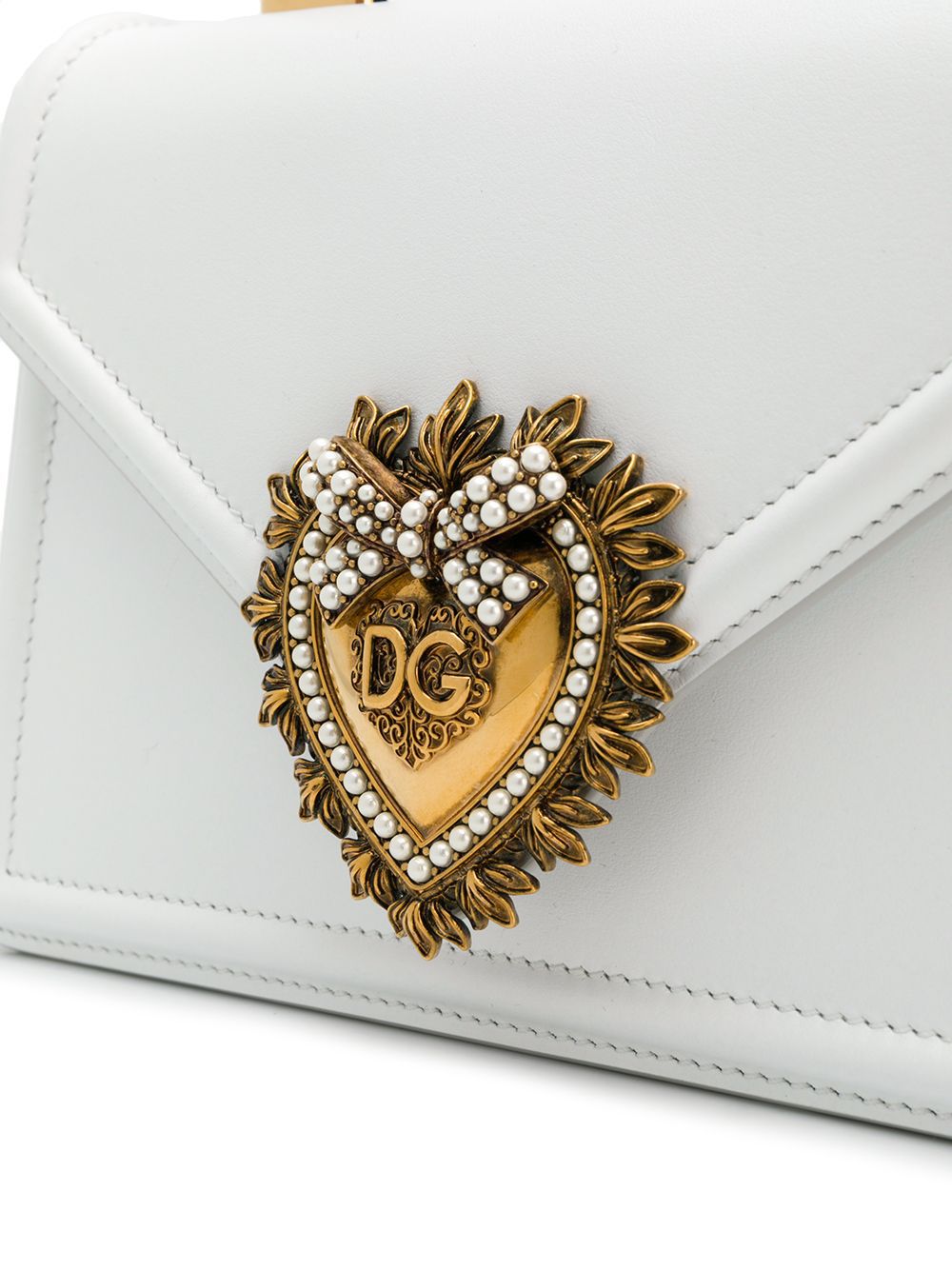 Dolce & Gabbana Medium Devotion leather handbag white