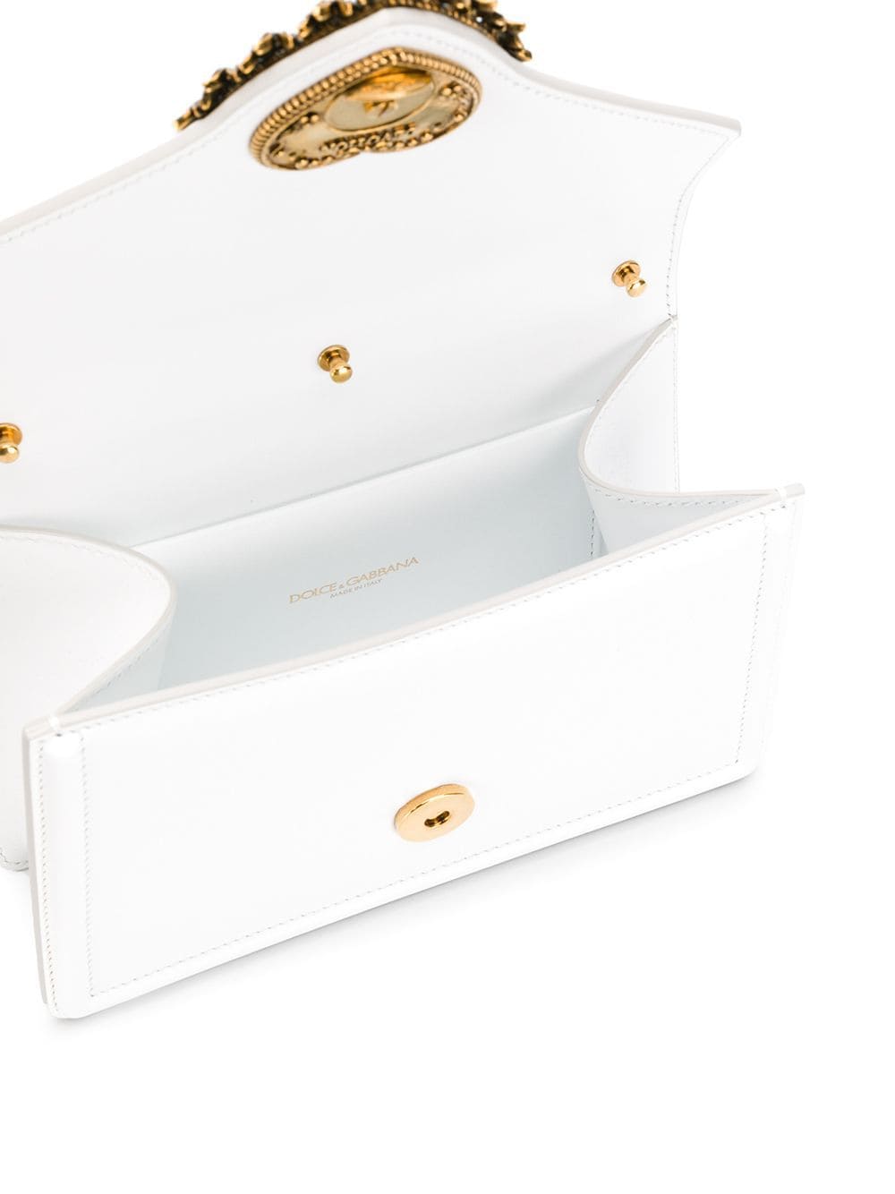 Dolce & Gabbana Medium Devotion leather handbag white