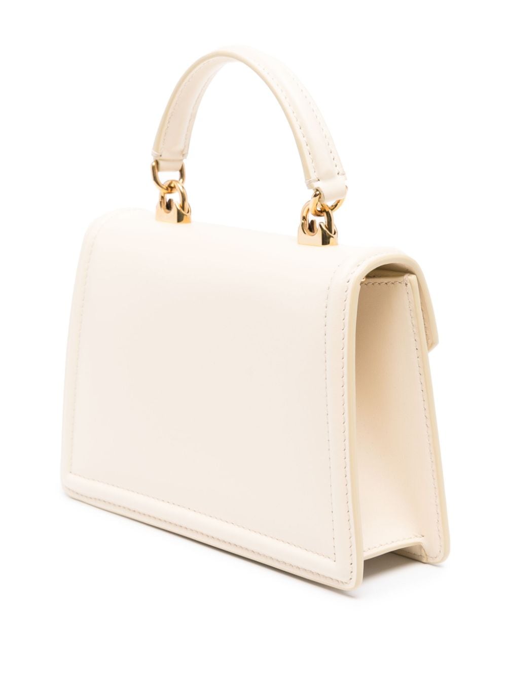 Dolce & Gabbana Devotion Small Top Handle Leather Bag Beige