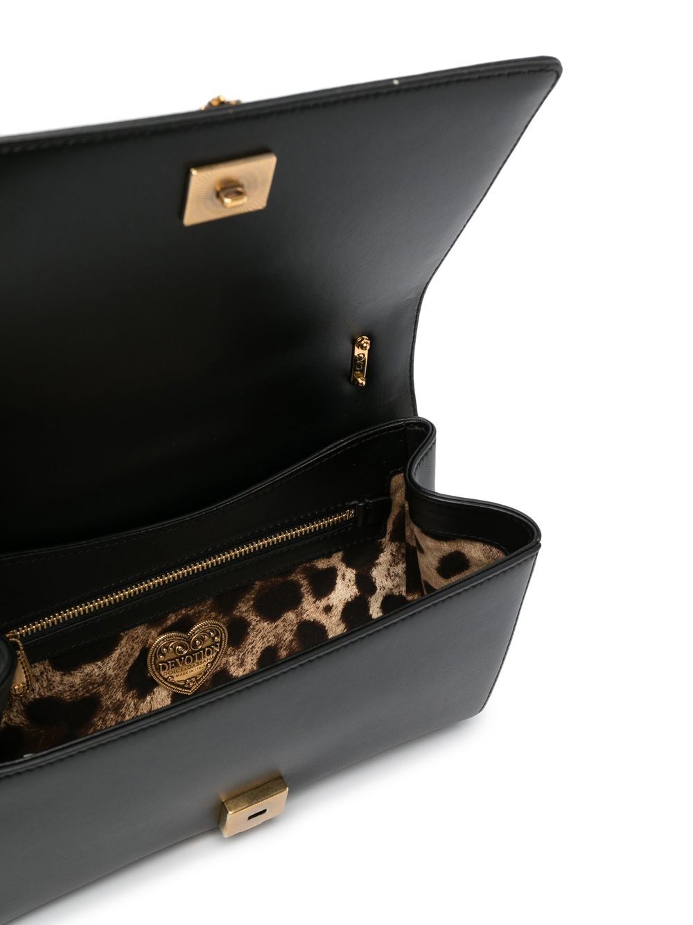 Dolce & Gabbana Medium Devotion Quilted Shoulder Bag Black