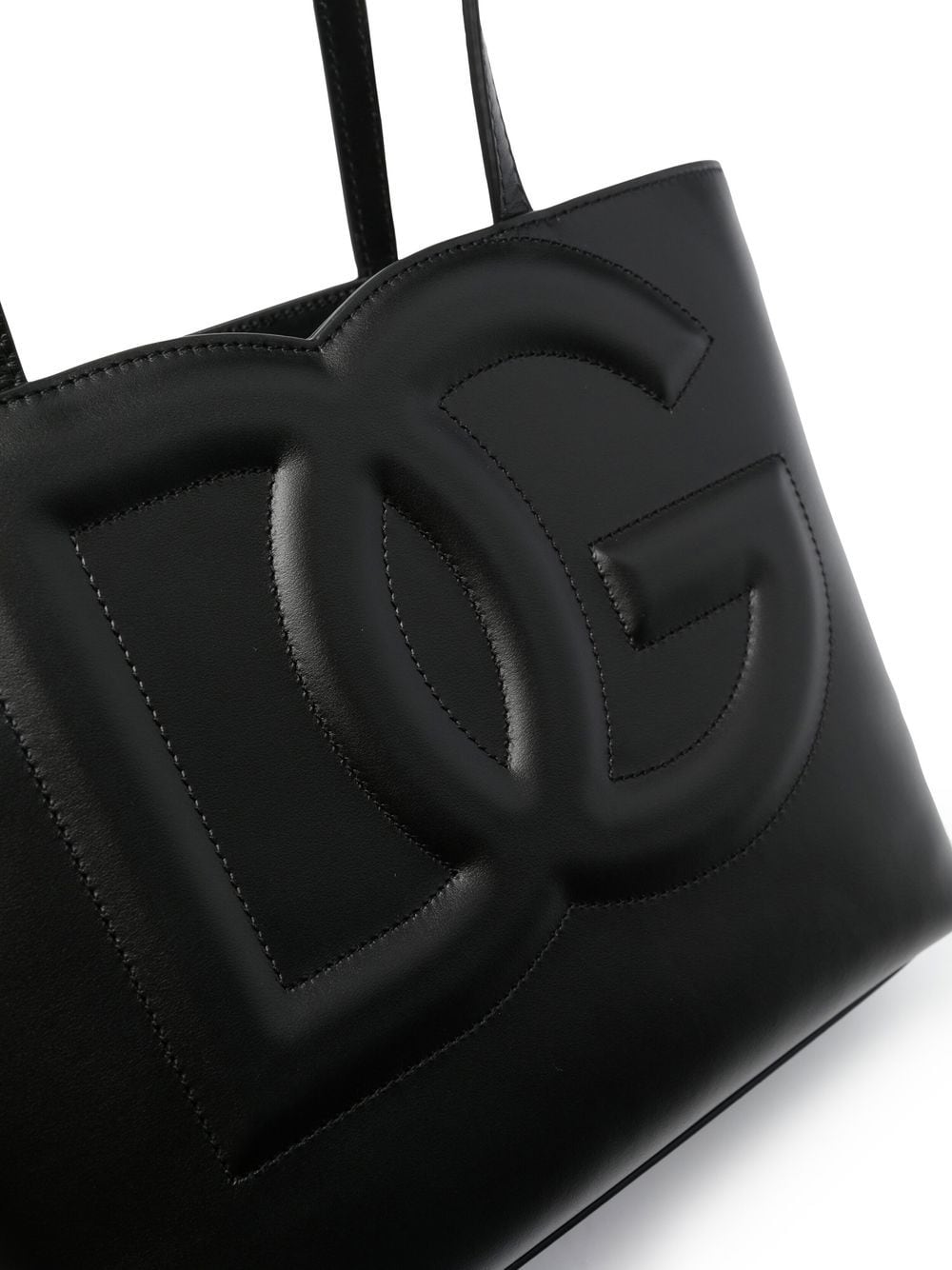 Dolce & Gabbana DG Logo Small Leather Shopping Bag Black