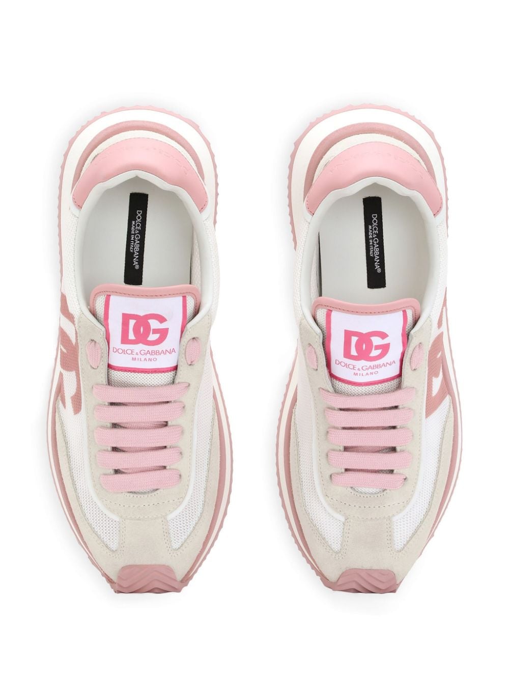 Dolce & Gabbana DG Cushion suede and leather sneakers pink