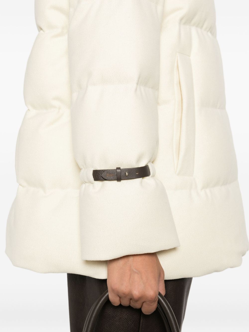 Herno Quilted Hooded Wool Down Jacket White White
