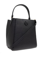 Tory Burch McGraw Small Grained Leather Bucket Bag Black