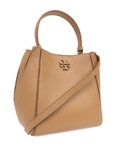 Tory Burch McGraw Small Grained Leather Bucket Bag Light Brown