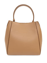 Tory Burch McGraw Small Grained Leather Bucket Bag Light Brown