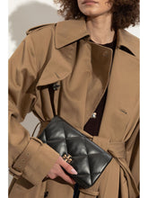 Tory Burch Kira Diamond Quilted Calf Leather Clutch Bag Black