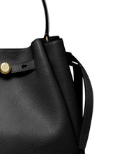 Tory Burch Romy Pebbled Calf Leather Bucket Bag Black