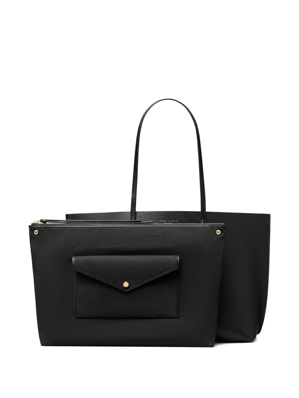 Tory Burch Perry Structured Leather Tote Bag Black
