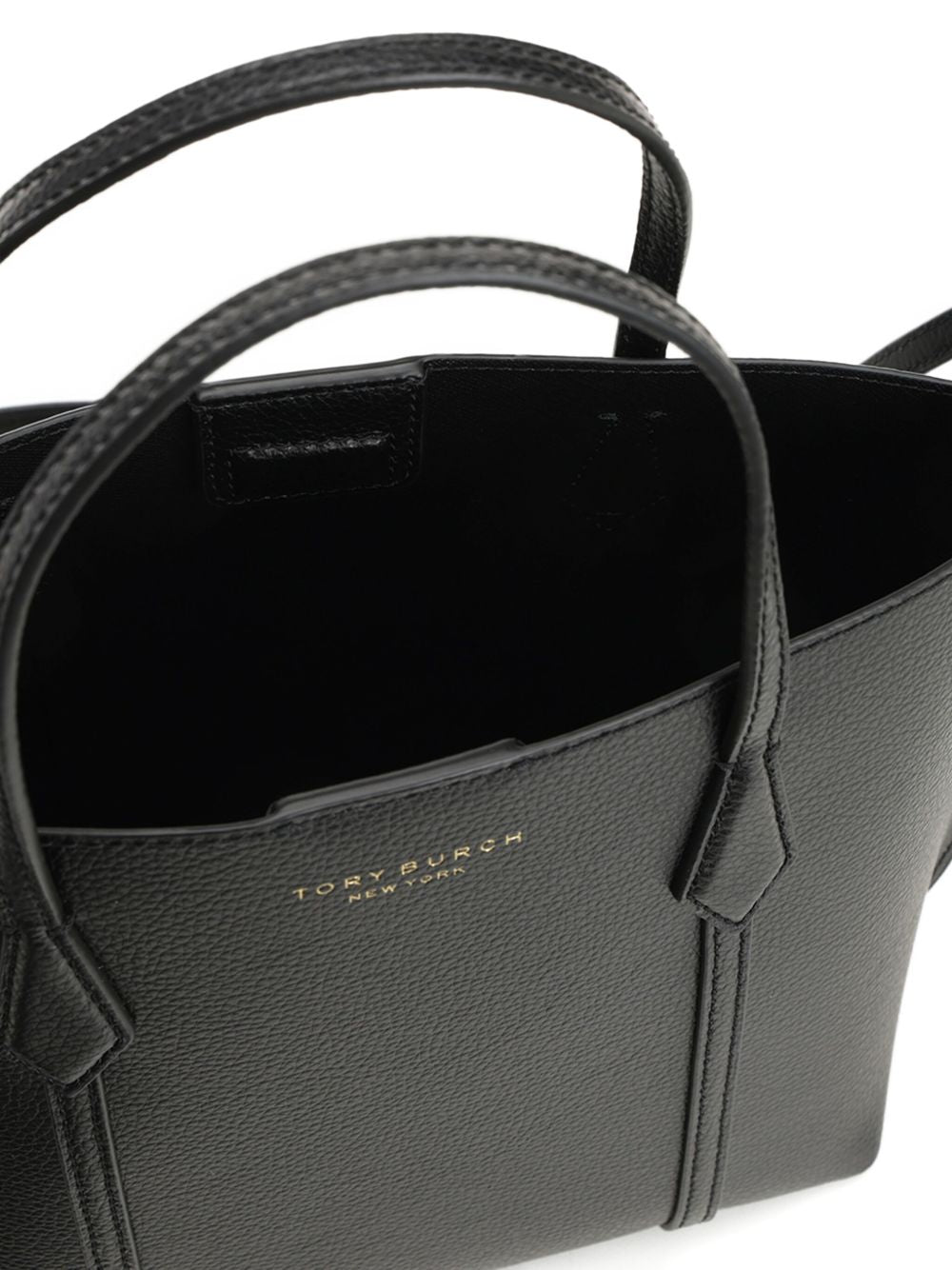 Tory Burch Shopping Perry Small Calf Leather Tote Bag Black