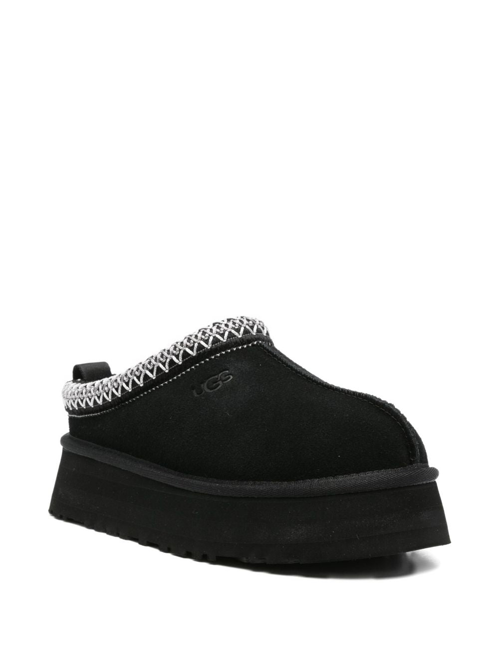 Ugg Australia Tazz II Black Leather and Textile Platform Sandals Black