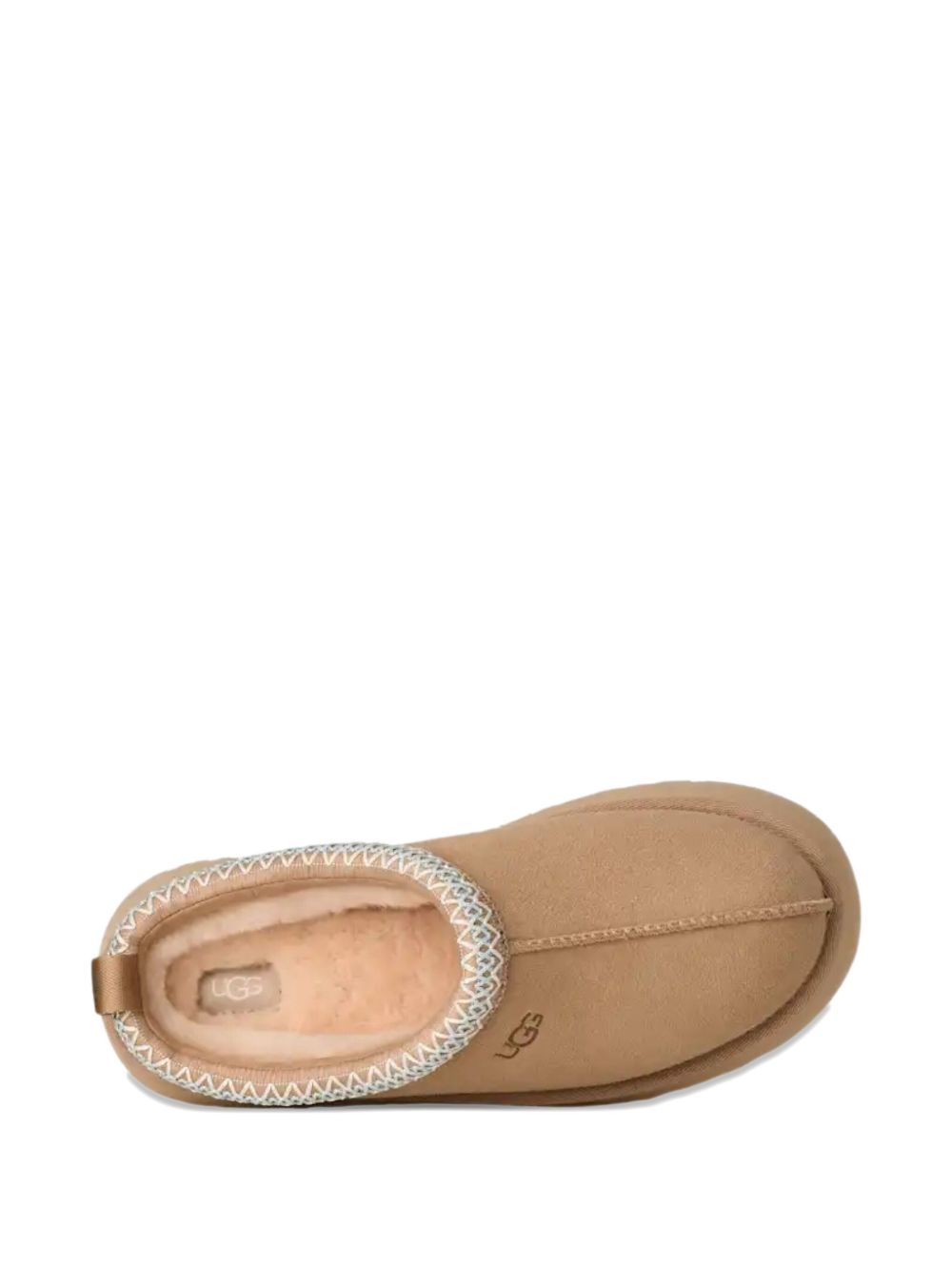 Ugg Australia Shearling-Trimmed Suede Platform Tazz II Slippers Beige