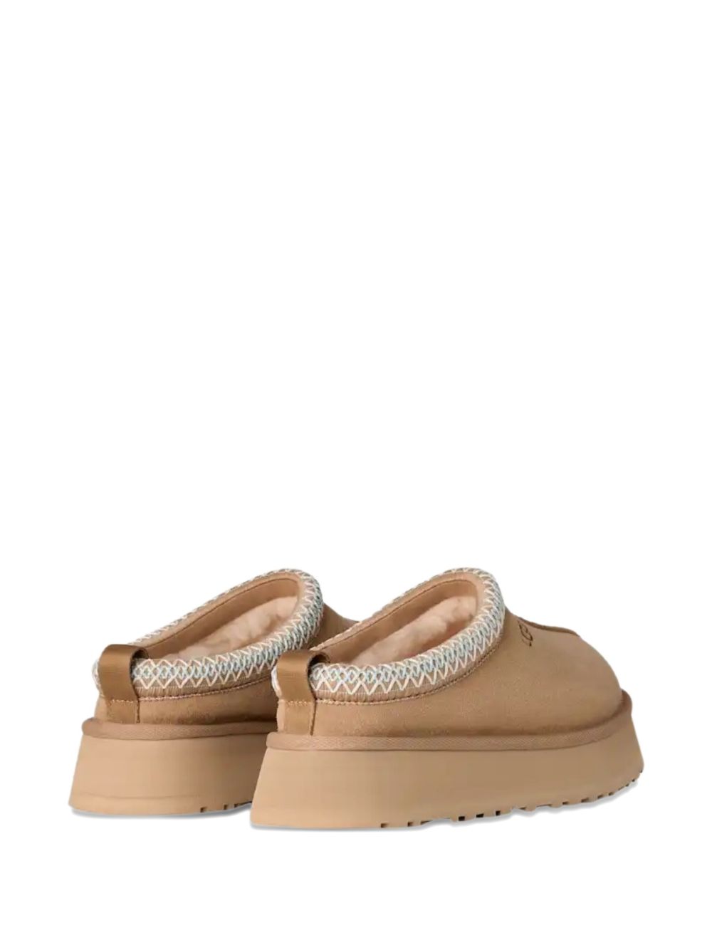Ugg Australia Shearling-Trimmed Suede Platform Tazz II Slippers Beige