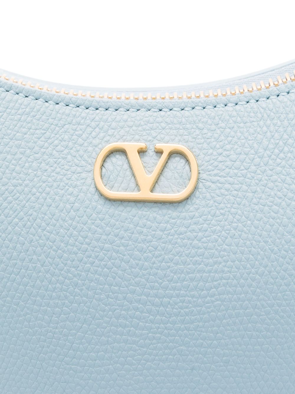 Valentino Garavani VLogo Signature Clear Blue Calf Leather Mini Hobo Bag Clear Blue