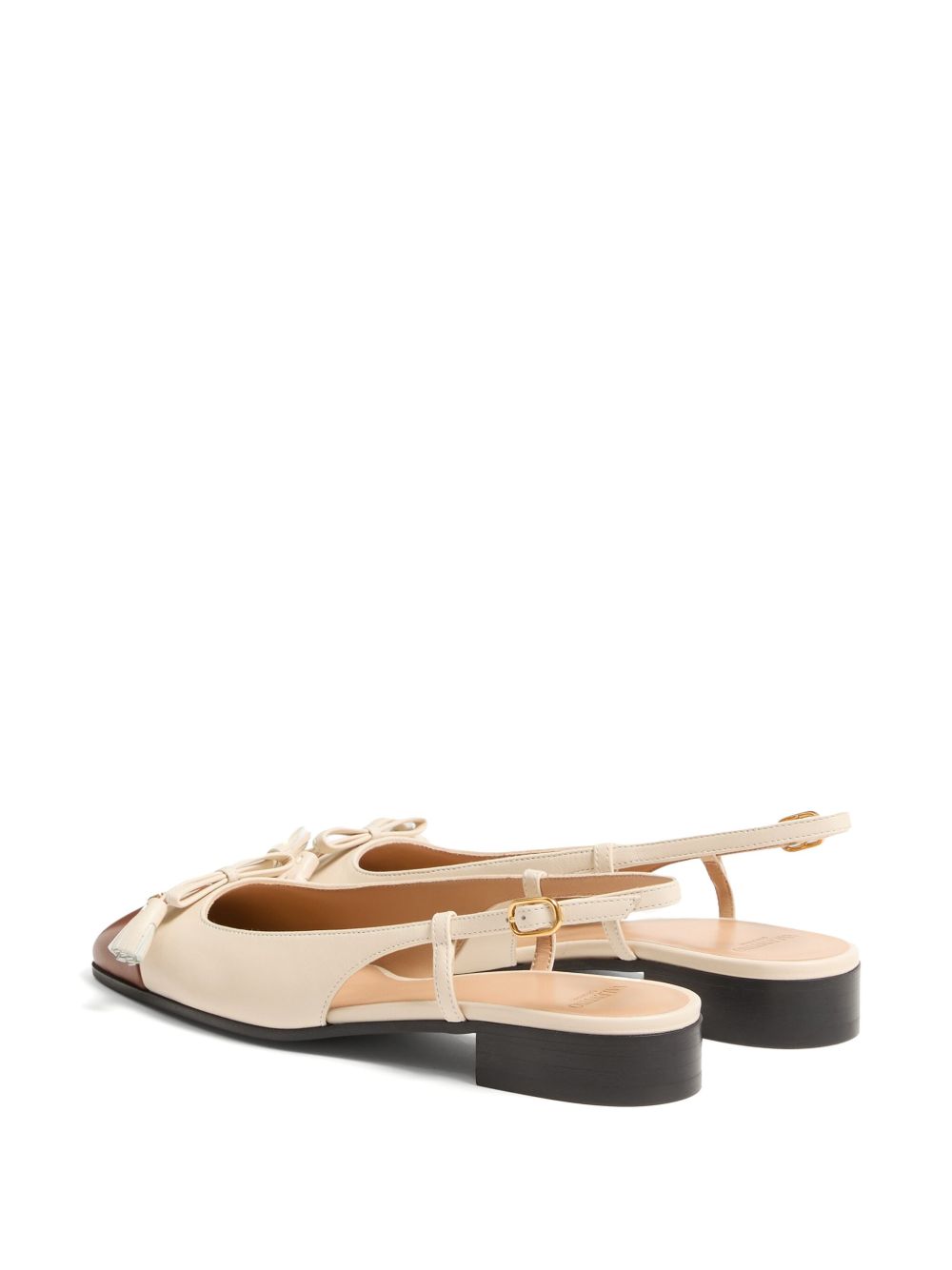 Valentino Garavani Valet Du Roi Leather Ballet Flats White