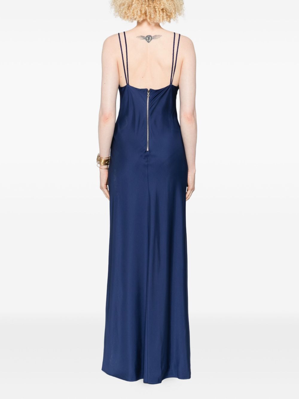 Alice + Olivia Kiro Indigo Blue Spaghetti Strap Maxi Dress Blue