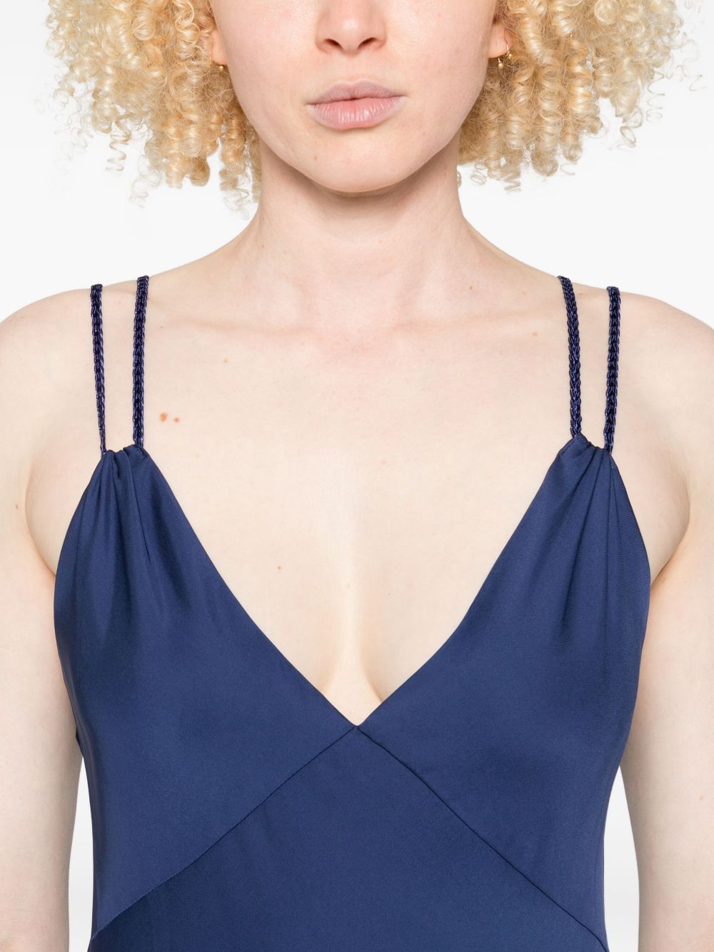 Alice + Olivia Kiro Indigo Blue Spaghetti Strap Maxi Dress Blue