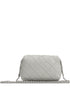 Tory Burch Fleming Diamond-Quilted Nappa Leather Crossbody Bag Light Grey