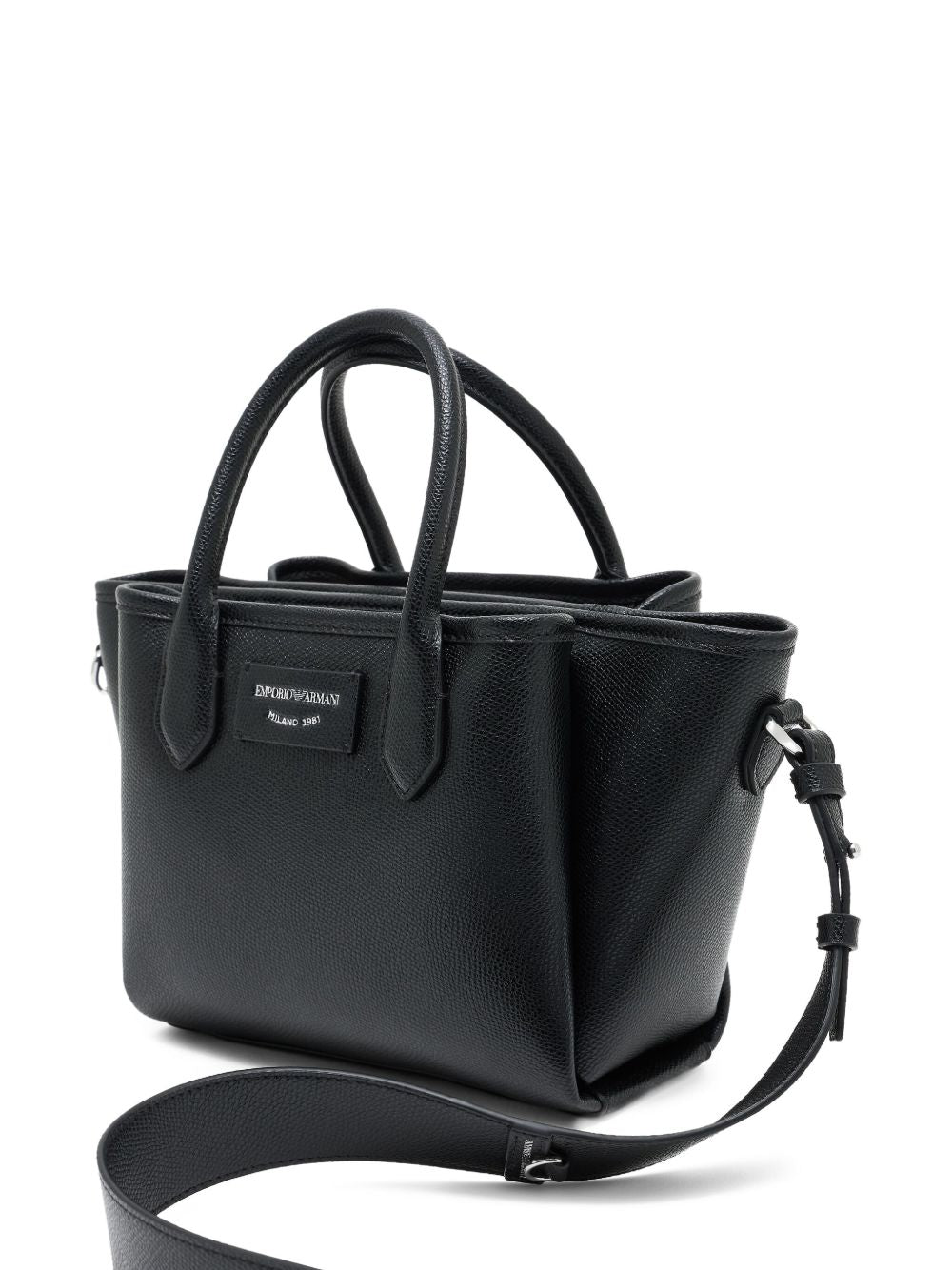 Emporio Armani Small Palmellato Shopper Bag Black