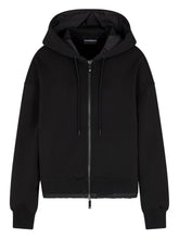 Emporio Armani Quilted Cotton Hooded Blouson Jacket Black
