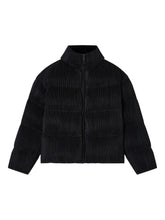 Emporio Armani Short Pleated Puffer Down Jacket Black
