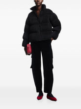 Emporio Armani Short Pleated Puffer Down Jacket Black