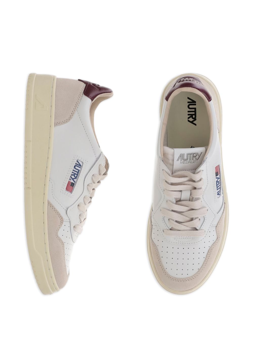 Autry Medalist Low Sneakers in Bordeaux Leather Bordeaux