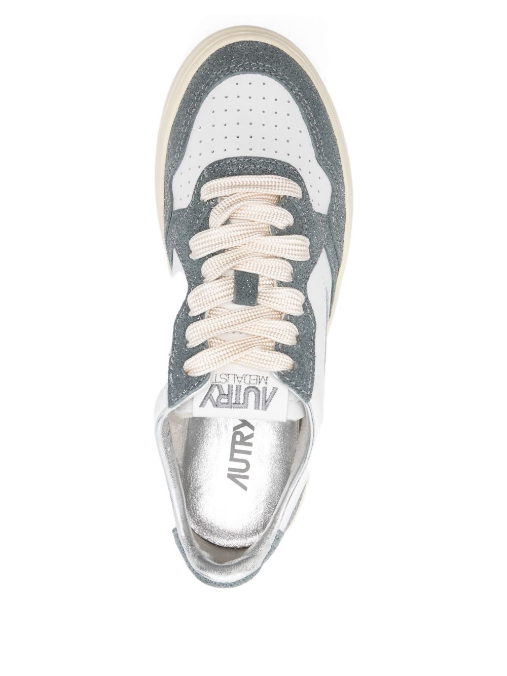 Autry Medalist Low Grey Suede and Leather Sneakers Grey