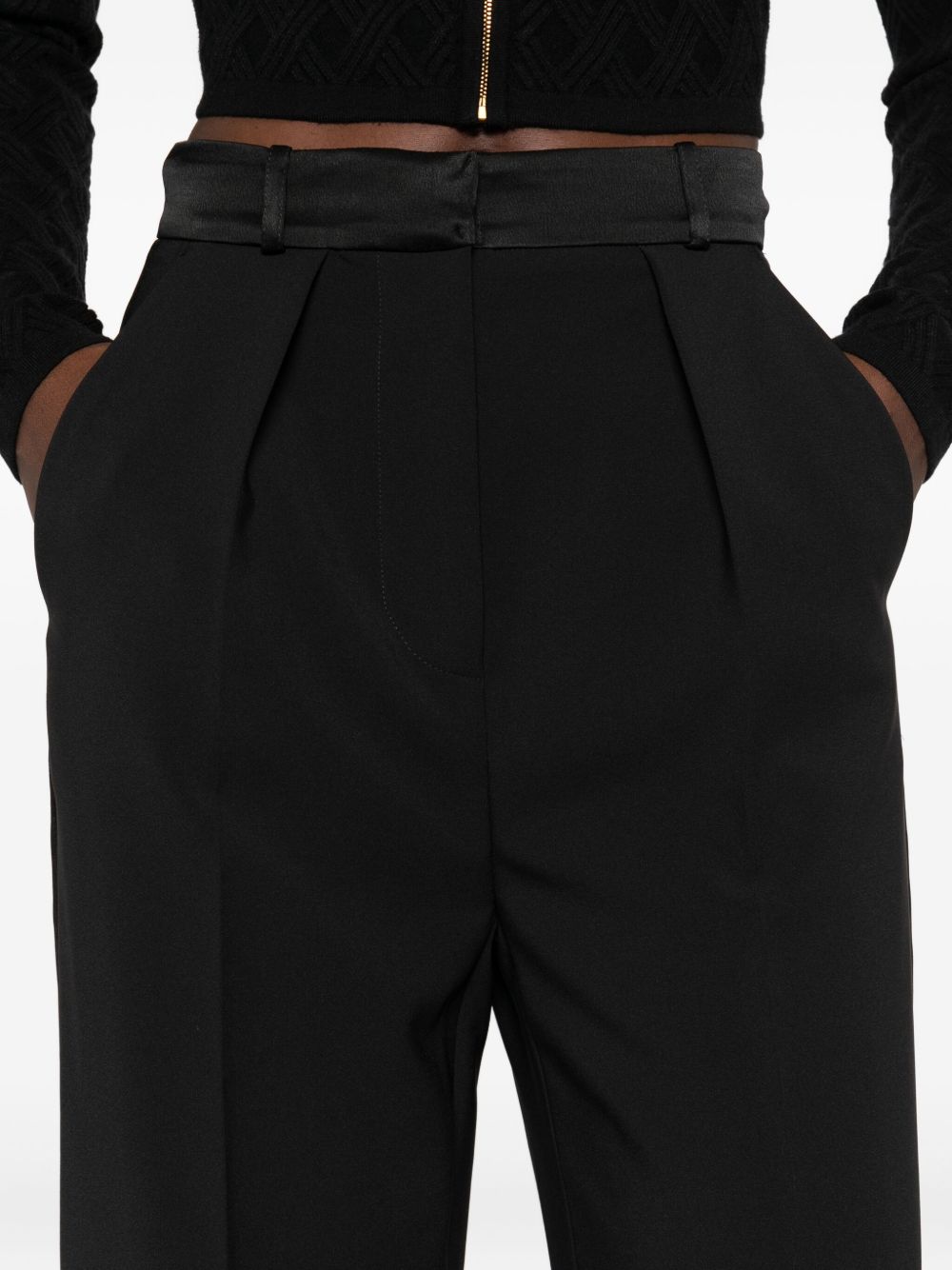 Elisabetta Franchi High-Waisted Flared Trousers Black
