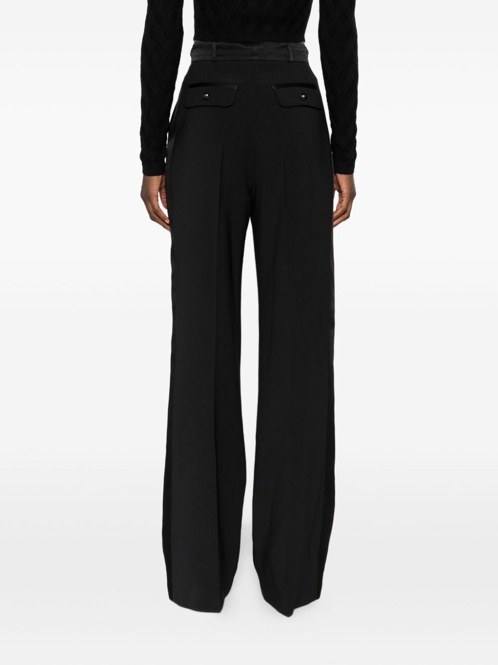 Elisabetta Franchi High-Waisted Flared Trousers Black