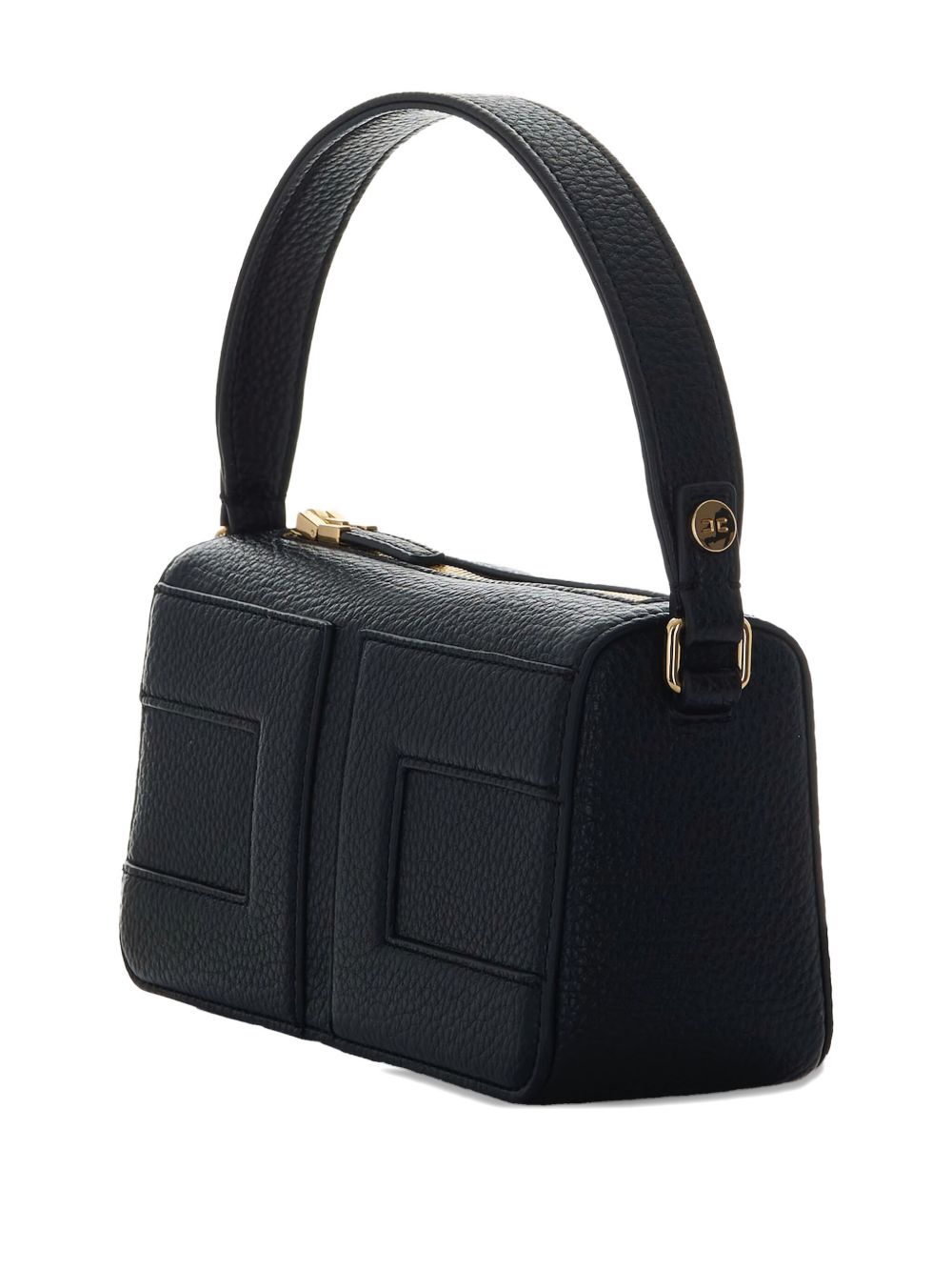 Elisabetta Franchi Top-Handle Panelled Black Shoulder Bag Black