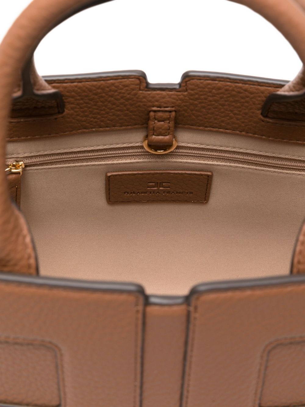 Elisabetta Franchi Panelled Rectangular Tote Bag in Brown