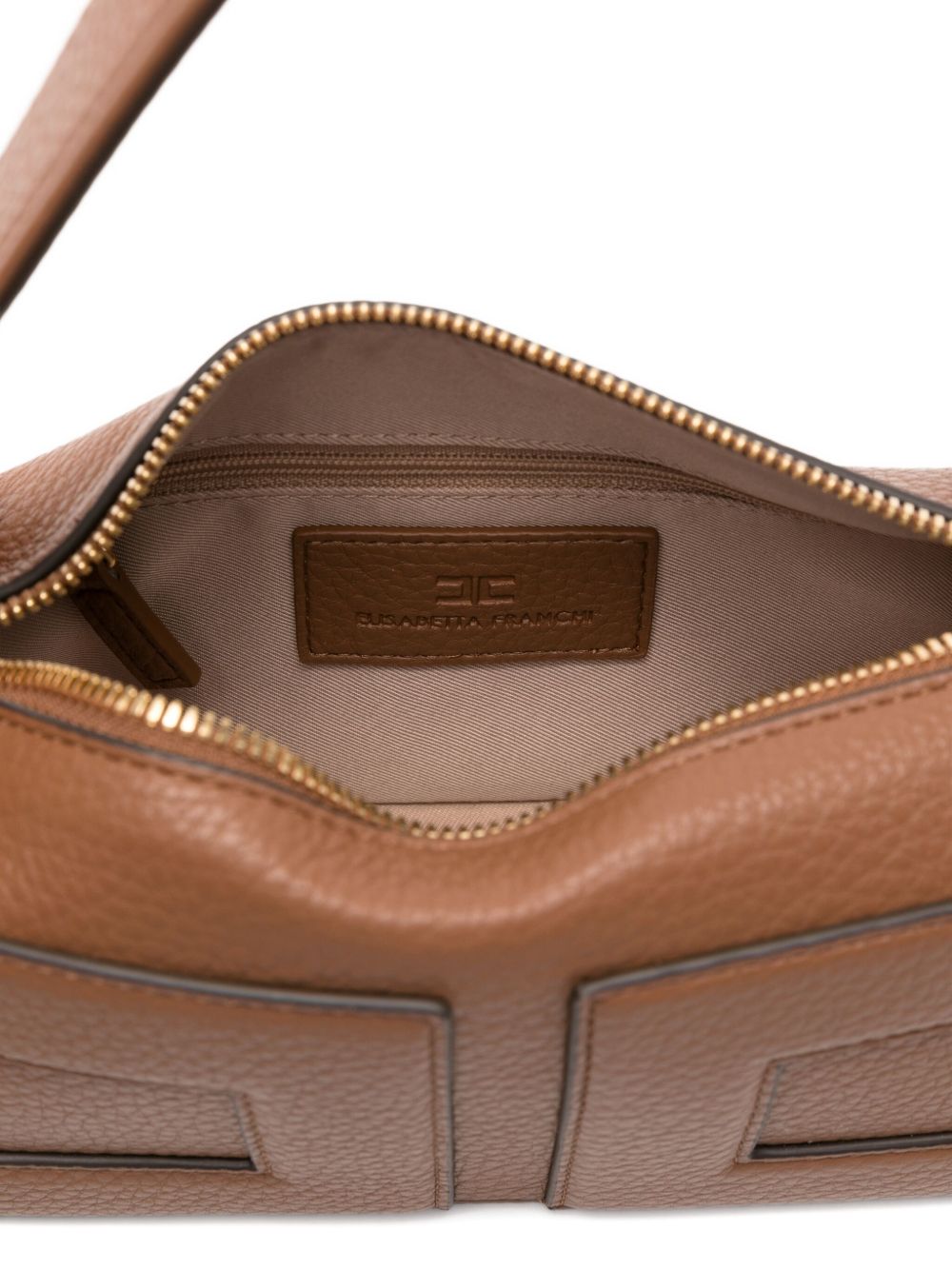 Elisabetta Franchi Panelled Rectangular Tote Bag Leather Brown