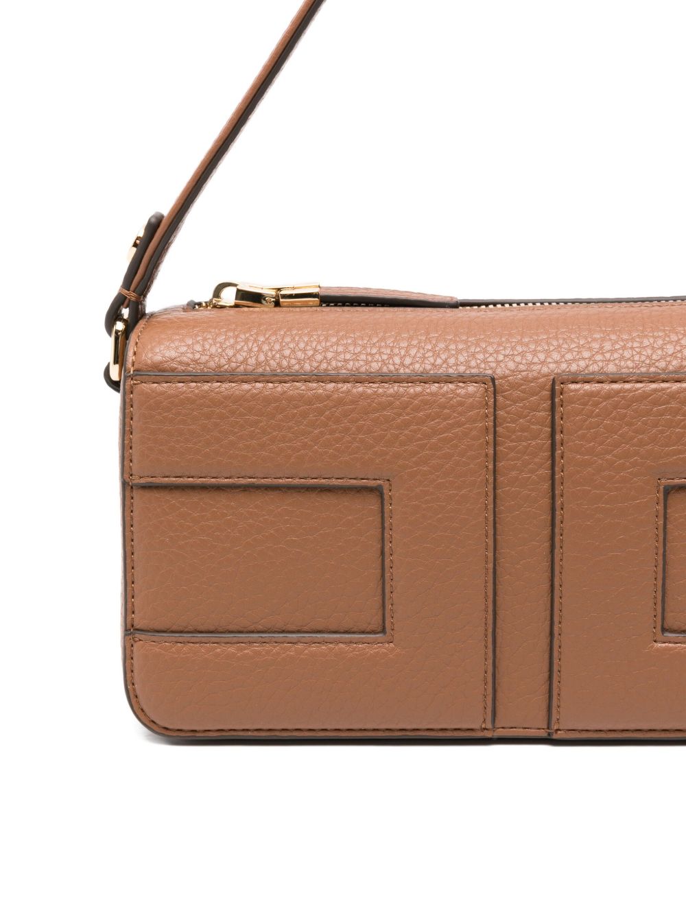 Elisabetta Franchi Panelled Rectangular Tote Bag Leather Brown