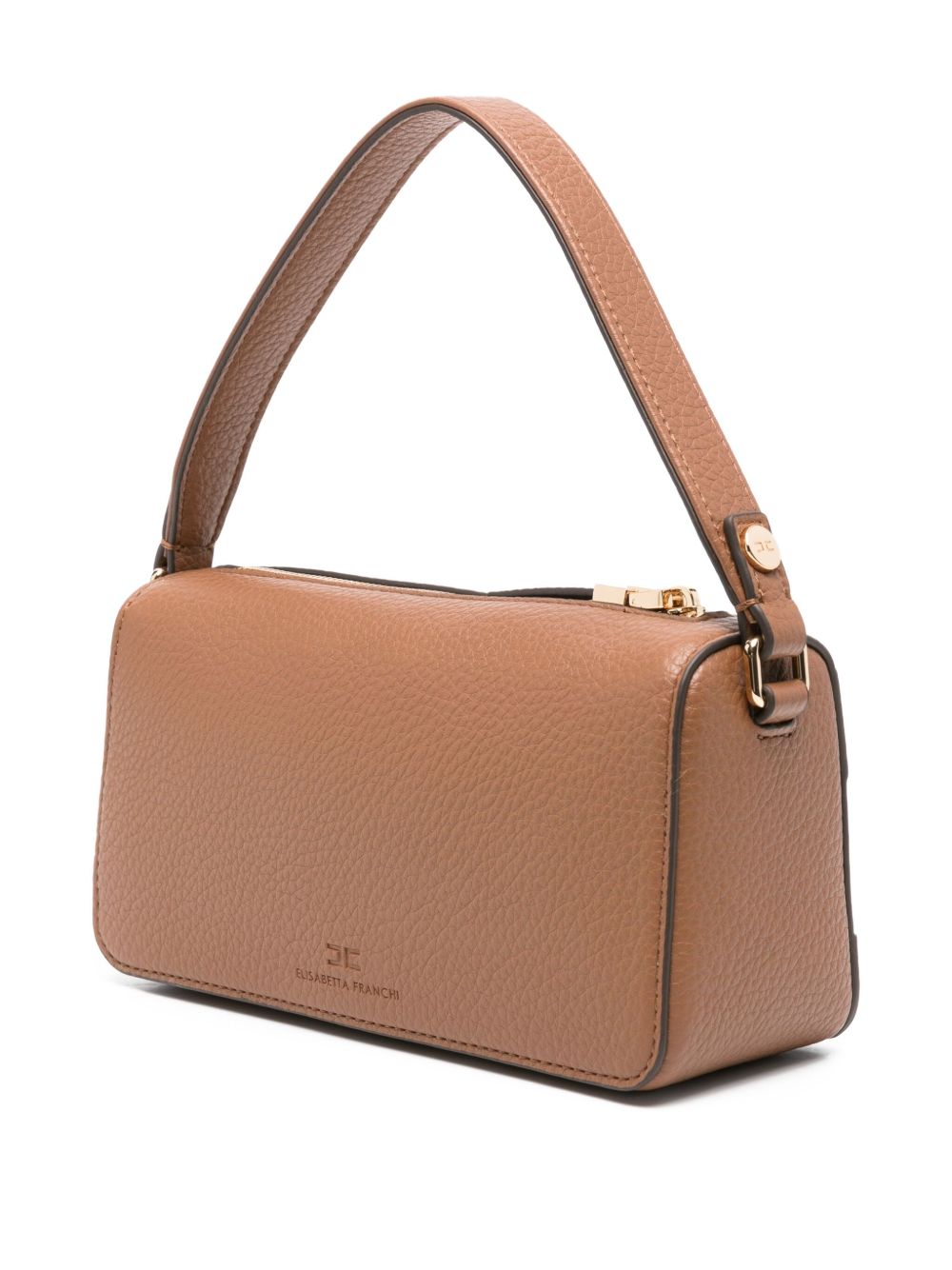 Elisabetta Franchi Panelled Rectangular Tote Bag Leather Brown