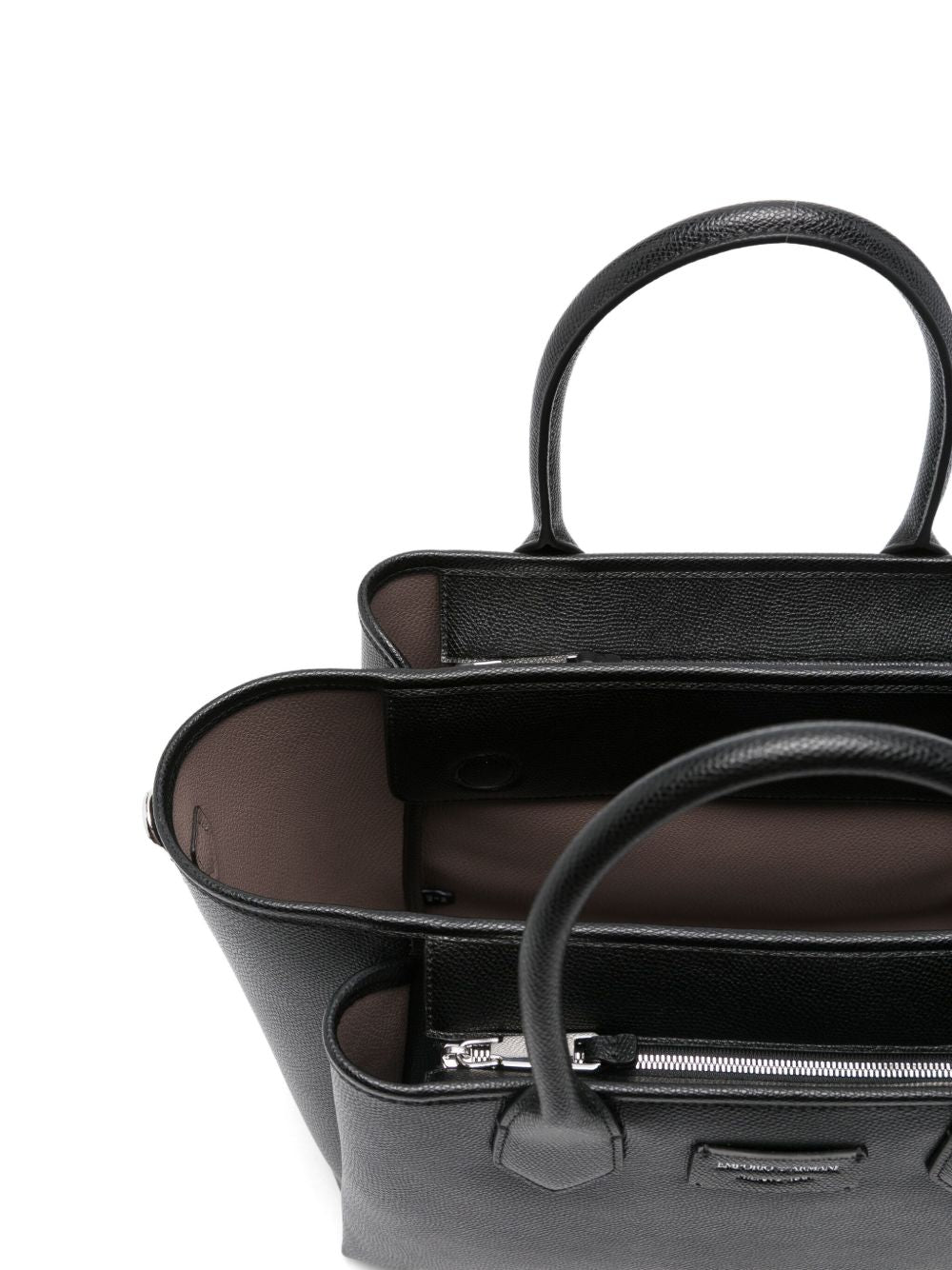 Emporio Armani Medium Palmellato Shopper Bag Black