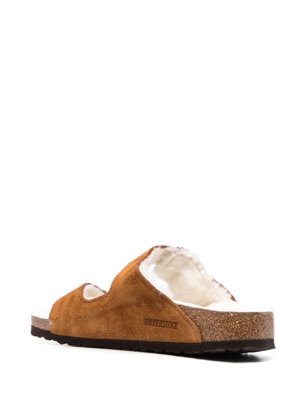 Birkenstock Arizona Shearling Suede Sandals Leather Brown