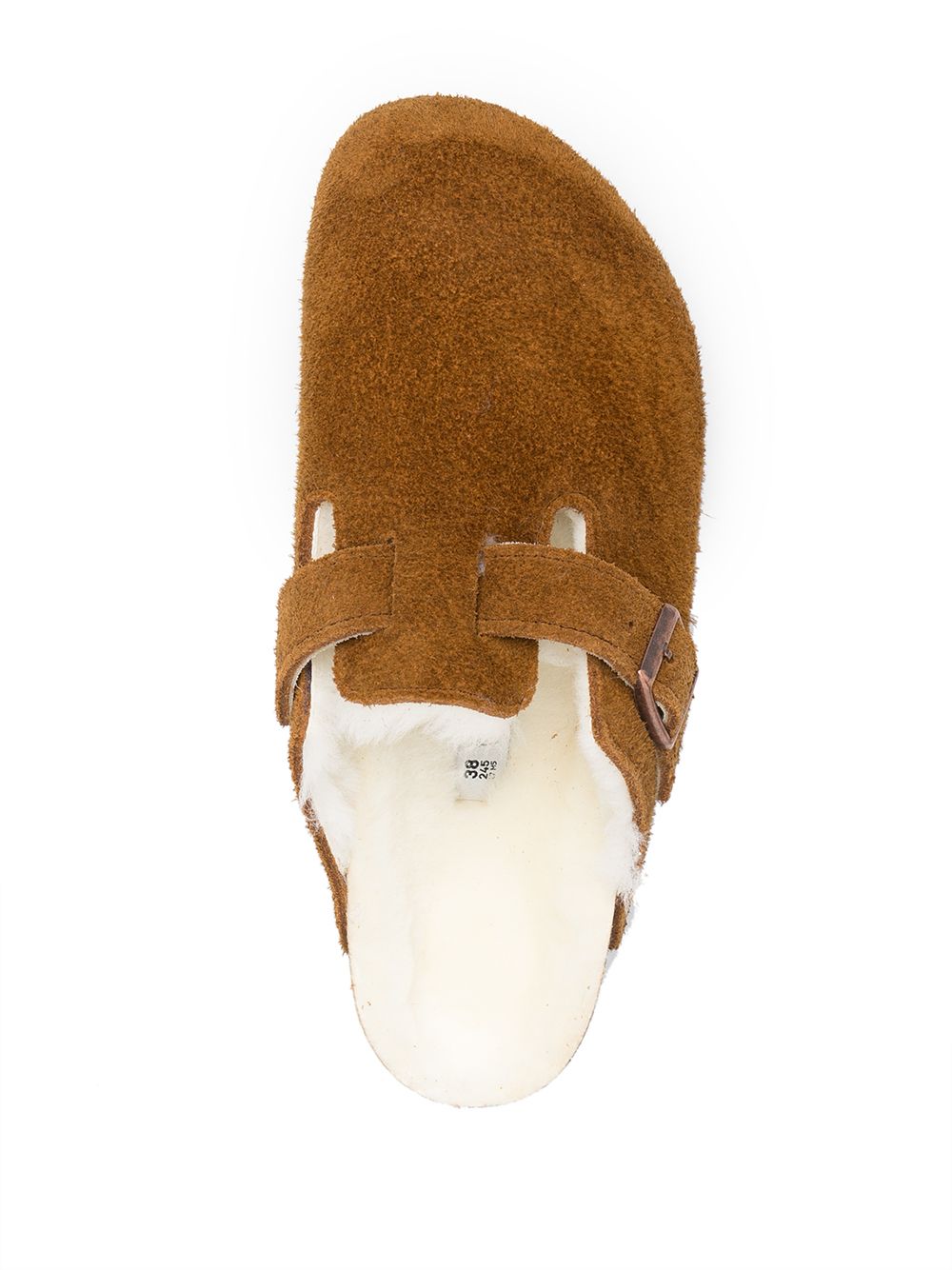 Birkenstock Boston Shearling Suede Sandals Leather Brown