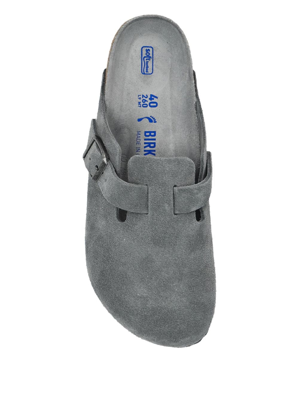 Birkenstock Boston Suede Leather Buckled Sandals Grey