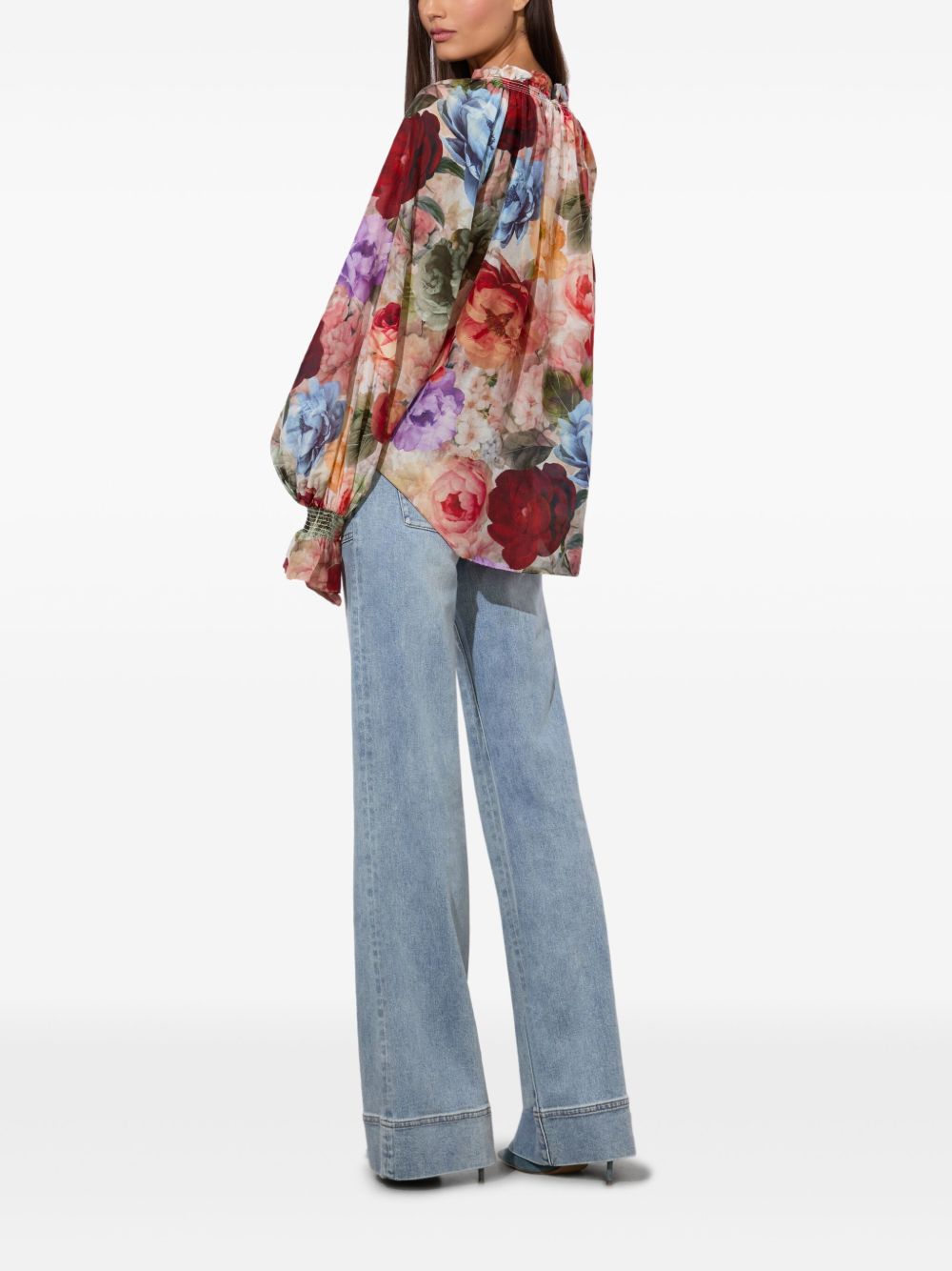 Alice + Olivia Norah Silk-Cotton Multicolour Blouse MultiColour