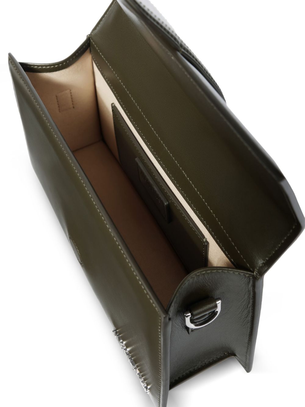 JACQUEMUS Child Mini Leather Bag with Flap Green