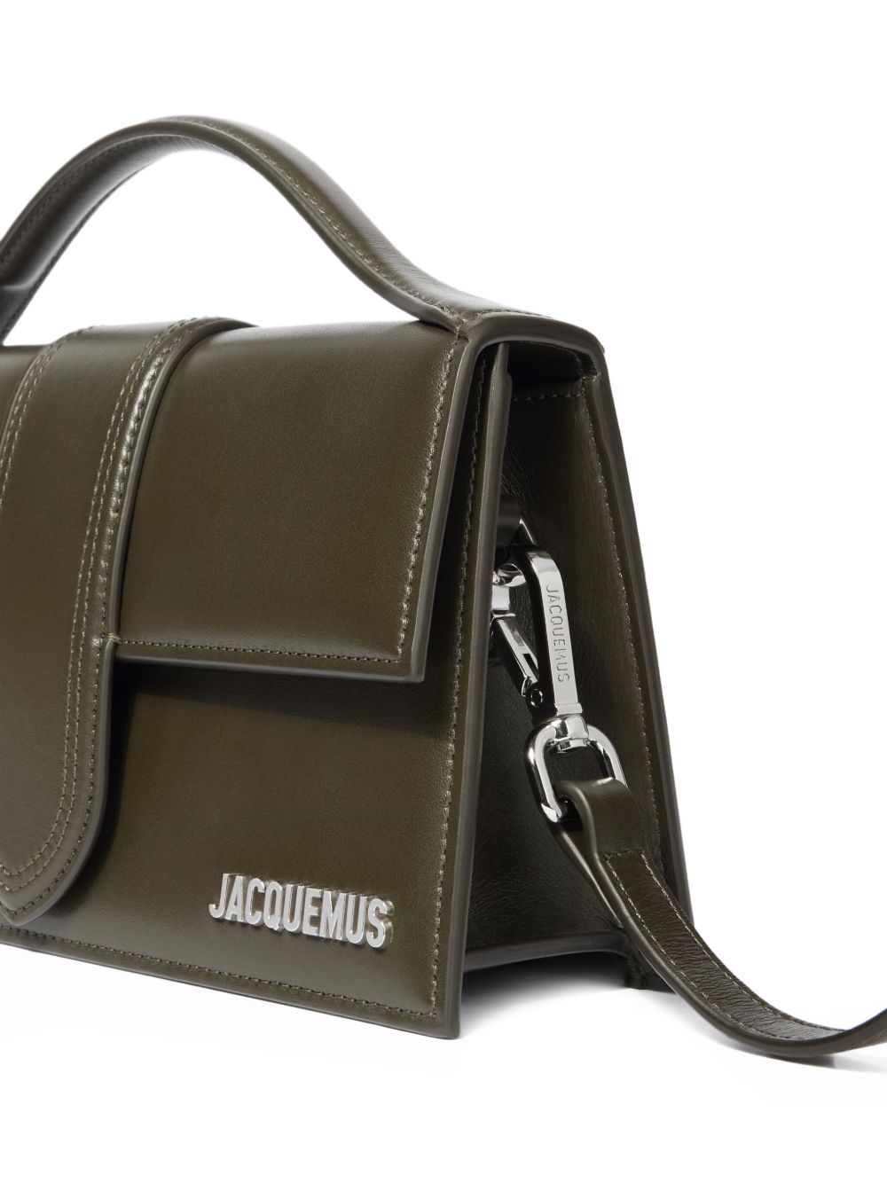 JACQUEMUS Child Mini Leather Bag with Flap Green